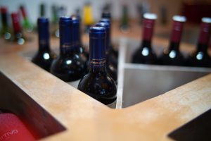 Selection of wine bottles displayed at Panas Indian Dining in Twickenham