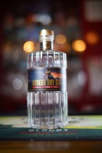 Bottle of Gurkha Dry Gin displayed at Panas Indian Dining in Twickenham